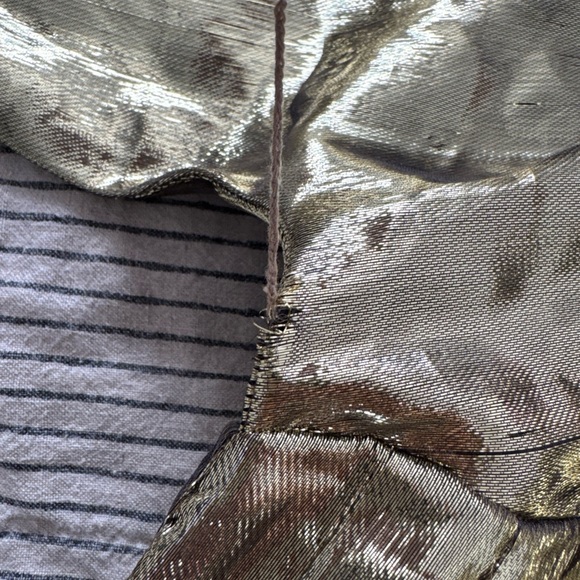 *ARCHIVE* RHODE Gold Lamè Ella Mini Dress Size S/M DEFECTS NEEDS WORK - Picture 12 of 13